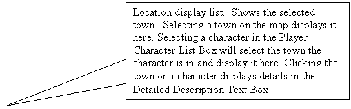 Rectangular Callout: Report Combo Box.  Select a report to display.  If the report is player specific, it will show information for the player selected in the Player Selector Combo Box.